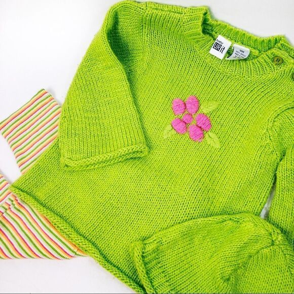3-Piece Outfit: Sweater, Leggings, & Beanie Sz 18m - Picture 2 of 11